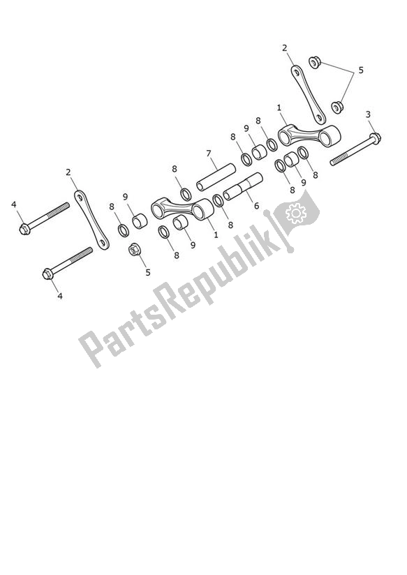 Todas las partes para Varillaje De Suspensión Trasera de Triumph Tiger 900 GT PRO UP TO BP 5372 888 2020 - 2021