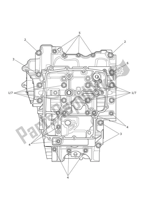 Tutte le parti per il Crankcase Screws del Triumph Tiger XCA UP TO VIN 855531 1215 2015 - 2017