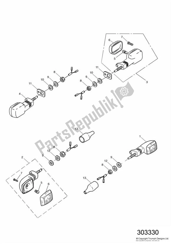 Tutte le parti per il Indicator del Triumph Sprint RS 955 From VIN 139277 2002 - 2004