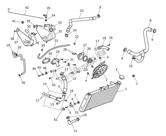 All parts for the Cooling of the Triumph Tiger XRX From VIN 855532 1215 2018 - 2021