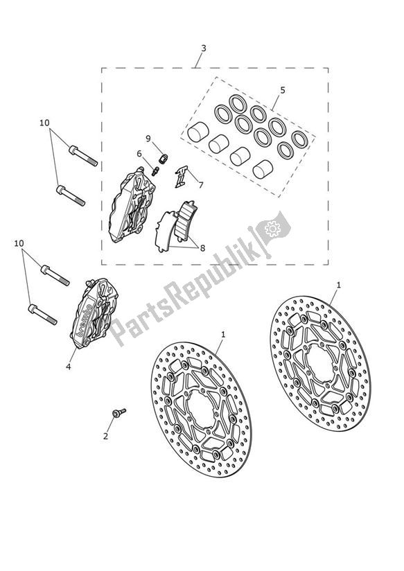 Tutte le parti per il Break Front - Explorer Xrt del Triumph Explorer XRT 1215 2015 - 2017