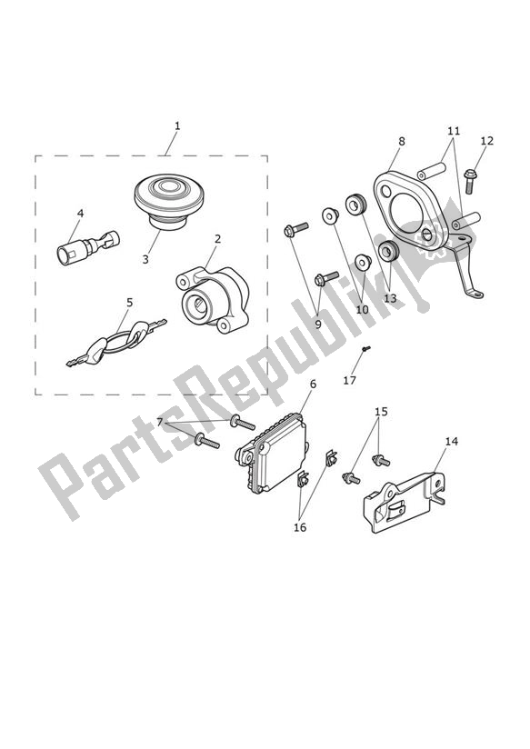 All parts for the Lock Set of the Triumph Speedmaster 1200 UP TO VIN AC 2018 - 2021