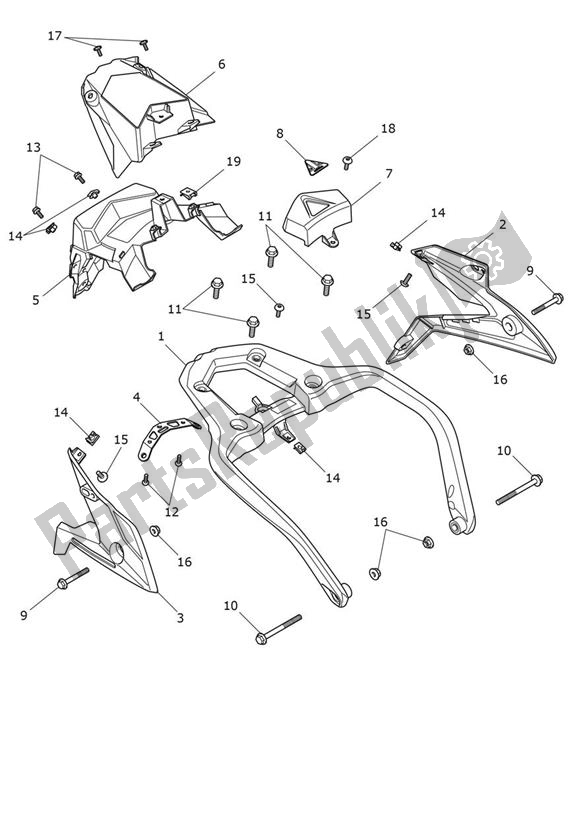 Tutte le parti per il Fairing Rear del Triumph Tiger 900 GT UP TO BP 6440 888 2020 - 2021