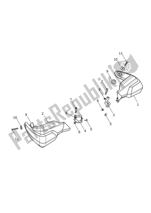 Toutes les pièces pour le Hand Guard du Triumph Tiger 1200 SE Alpine 1215 2020 - 2021