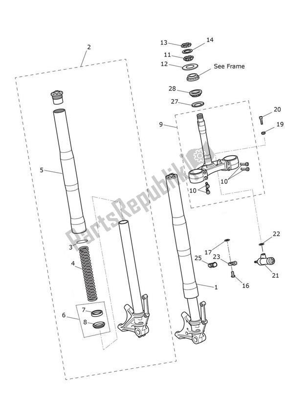 All parts for the Front Suspension of the Triumph Daytona R From VIN 564948 675 2017 - 2018