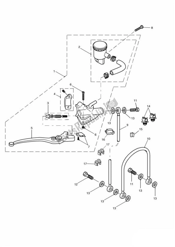 All parts for the Master Cylinder Assy Front of the Triumph Sprint ST 955I From VIN 139277 2002 - 2004
