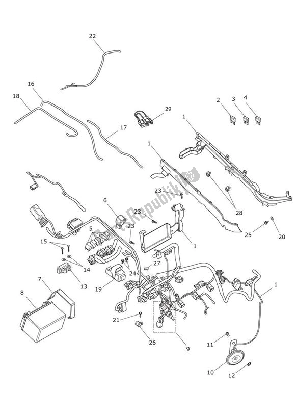 Toutes les pièces pour le équipement électrique du Triumph Daytona R From VIN 564948 675 2017 - 2018