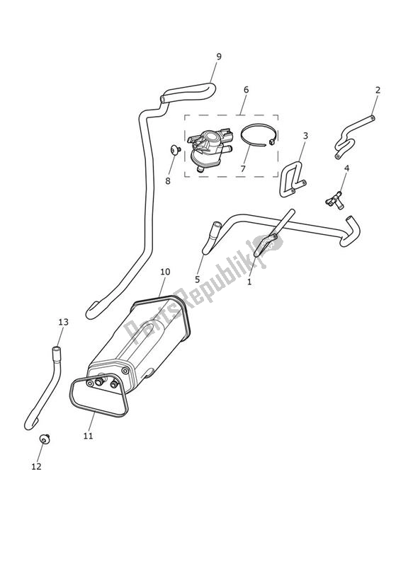 Todas as partes de Sistema Evap do Triumph Tiger 1200 SE Desert 1215 2018 - 2020