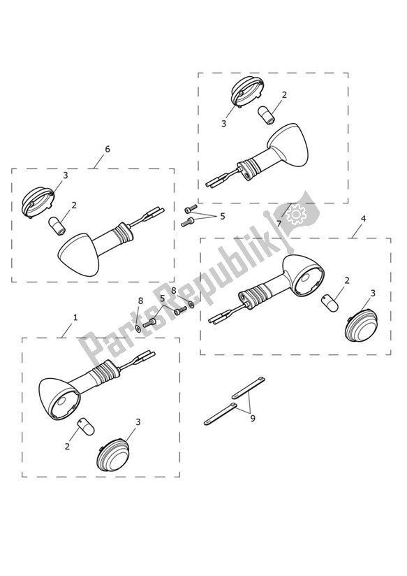 Todas las partes para Indicator Without Cockpit de Triumph Thruxton RS 1200 2020 - 2024