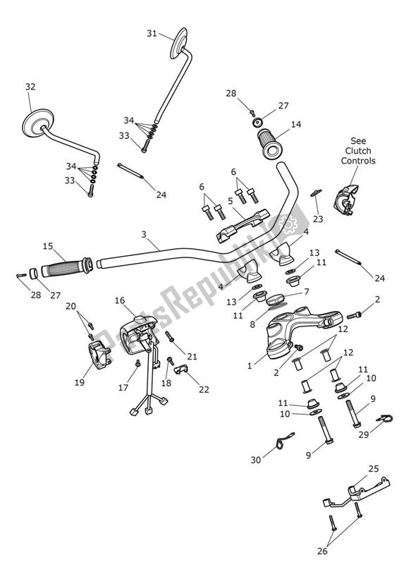 Todas las partes para Handlebar Switch de Triumph Speedmaster 1200 UP TO VIN AC 2018 - 2021