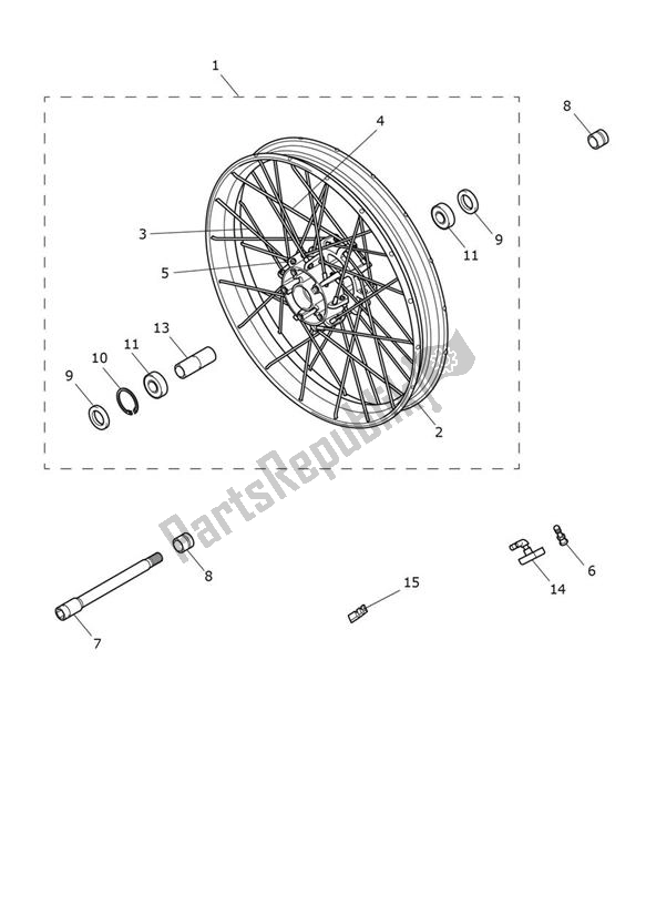 All parts for the Front Wheel of the Triumph Tiger 900 Rally PRO UP TO BP 4995 888 2020 - 2021