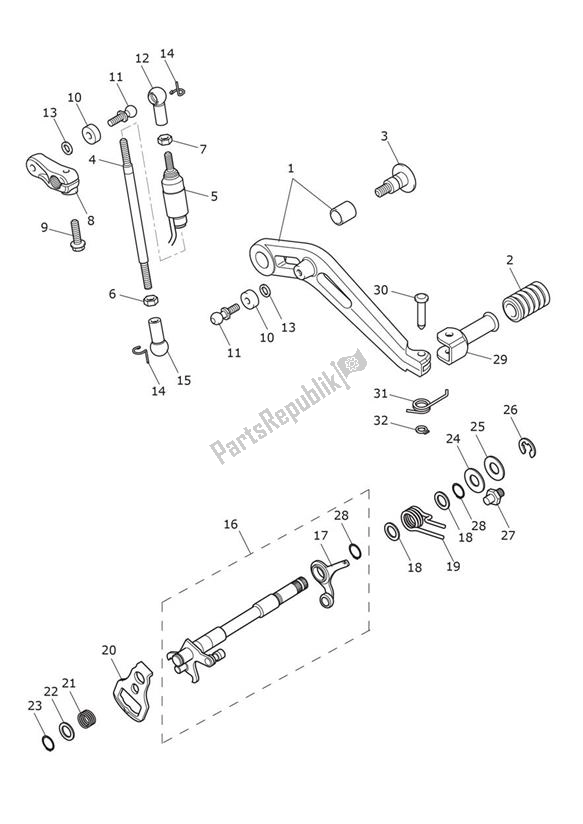 Wszystkie części do Gear Selection Shaft Triumph Tiger 900 Rally PRO UP TO BP 4995 888 2020 - 2021