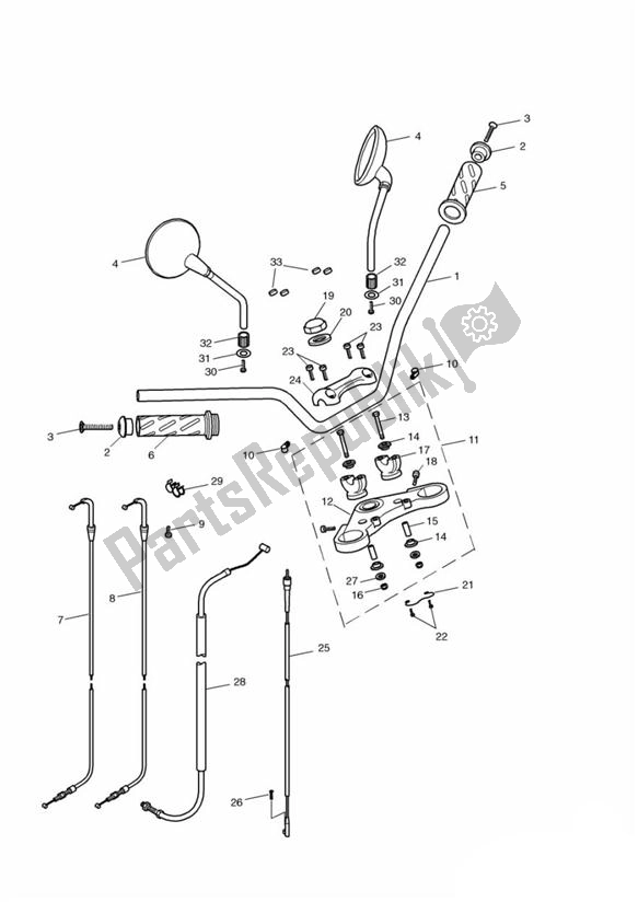Tutte le parti per il Handlebar Switch del Triumph Bonneville & T 100 Carburator 865 2001 - 2015