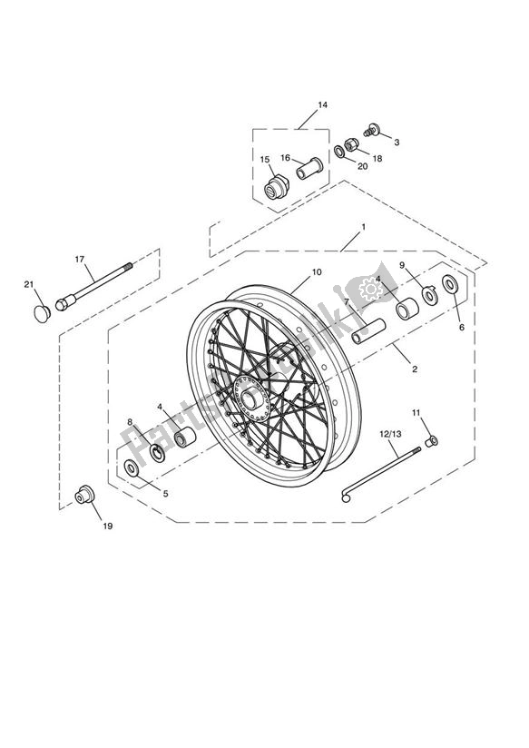 Toutes les pièces pour le Roue Avant du Triumph Bonneville EFI UP TO VIN 380776 865 2008 - 2011