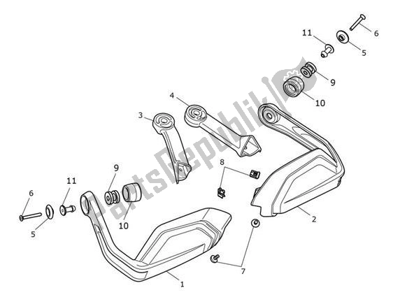 All parts for the Hand Guard of the Triumph Tiger 1200 Rally Explorer 1215 2022 - 2024