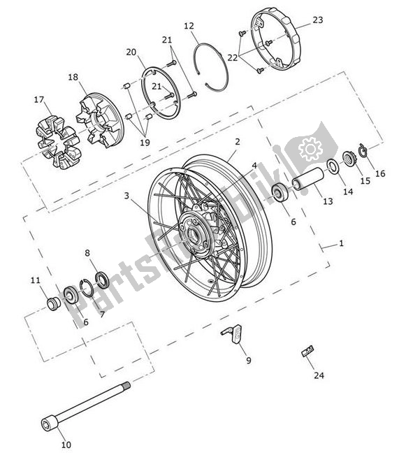 Todas as partes de Roda Traseira do Triumph Tiger 1200 Rally Explorer 1215 2022 - 2024