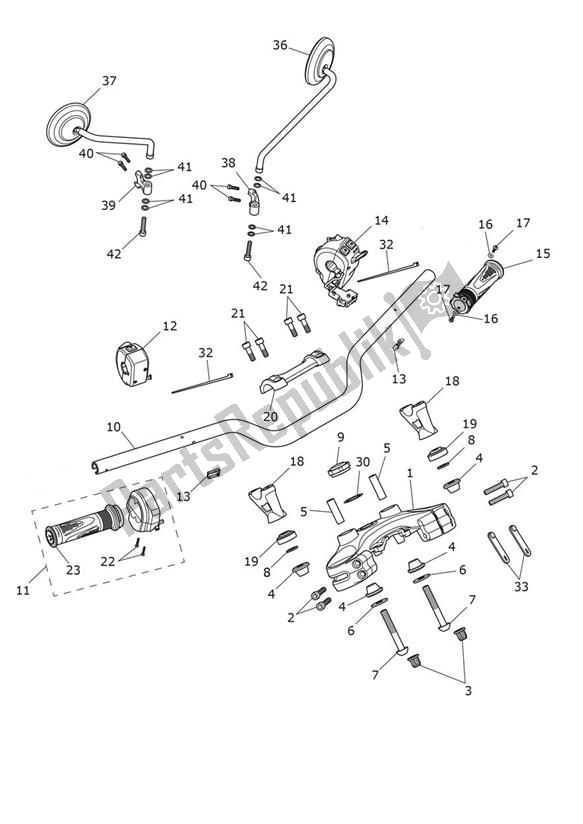 Todas as partes de Handlebar Switch do Triumph Scrambler 1200 XE From AC 8499 2019 - 2021