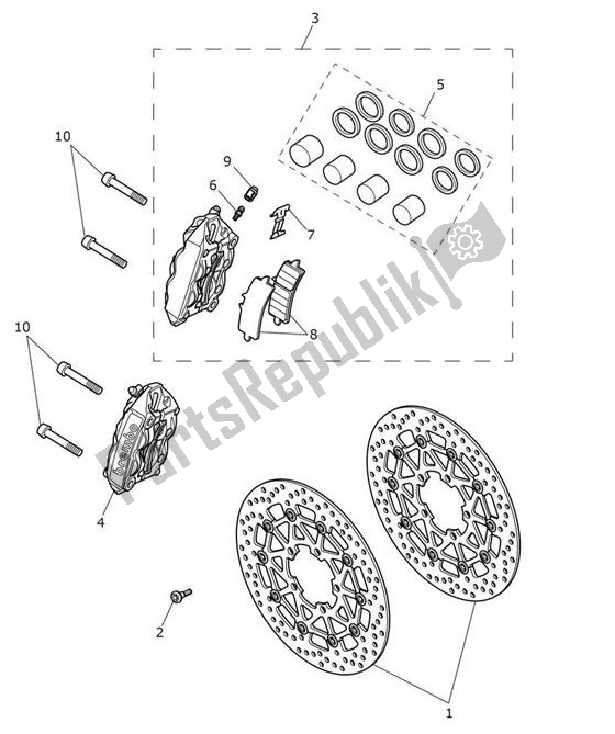 All parts for the Break Front of the Triumph Tiger 1200 XCX 1215 2018 - 2020