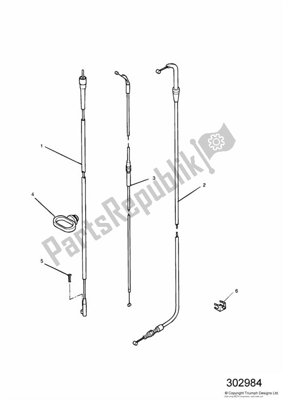 All parts for the Control Cables of the Triumph Sprint 900 Carburator 885 1991 - 1998