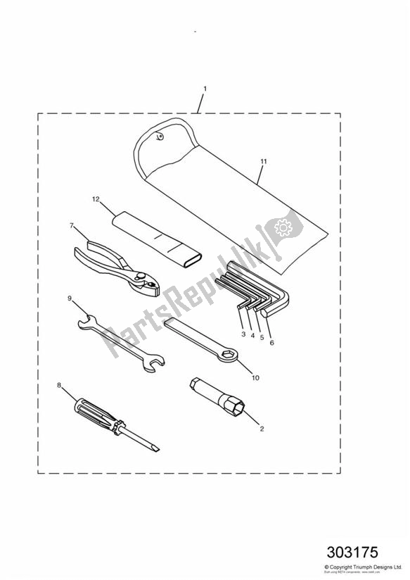All parts for the Toolkit of the Triumph Sprint RS 955 UP TO VIN 139276 1999 - 2002