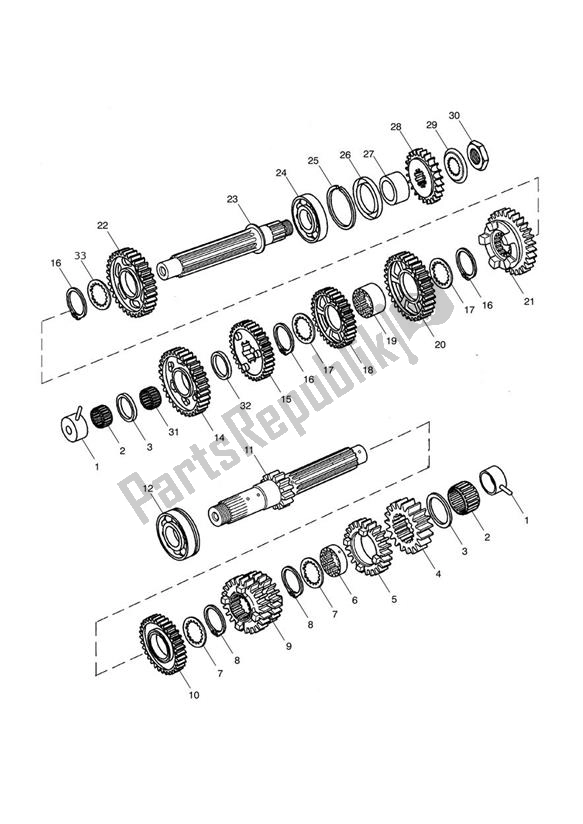 Todas as partes de Gears Up To Engine 536532 do Triumph Sprint GT 1050 2011 - 2016