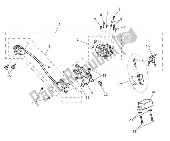 Tutte le parti per il Lockset Ignition del Triumph Speed Triple RS From VIN 867601 1050 2018 - 2020