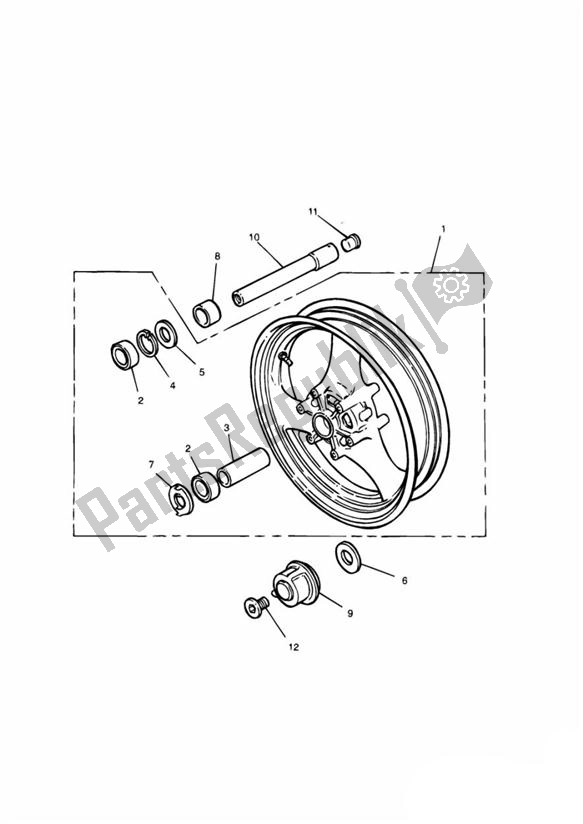 Tutte le parti per il Front Wheel From Vin009083 del Triumph Trophy UP TO VIN 29155 1215 2012 - 2017