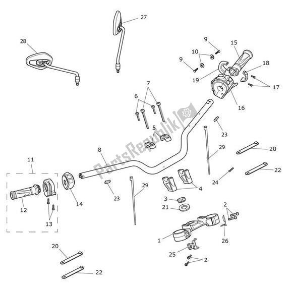 All parts for the Handlebar Switch of the Triumph Tiger XCX From VIN 855532 1215 2018 - 2020
