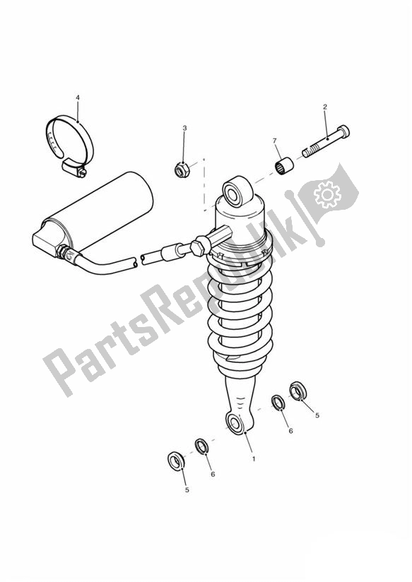 Todas as partes de Unidade De Suspensão Traseira do Triumph Daytona T 595 / 955I 1997 - 2001