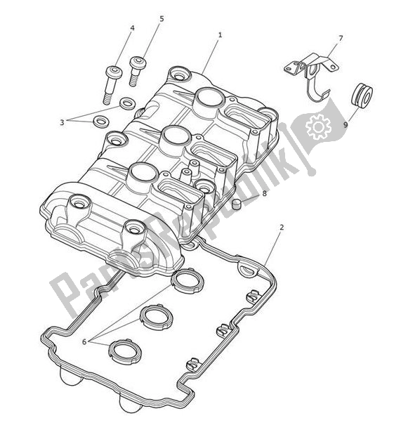 Wszystkie części do Camshaft Cover Triumph Tiger Sport From VIN 750470 1050 2021 - 2024