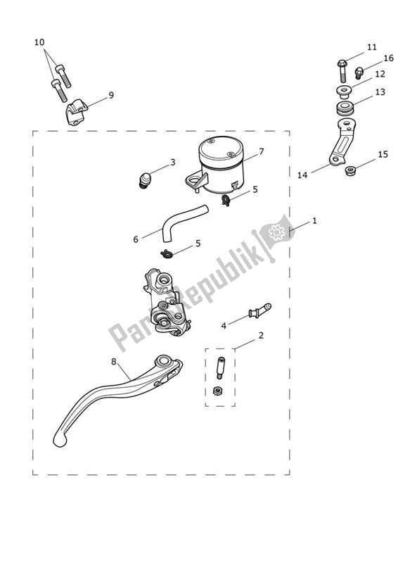 Todas as partes de Master Cylinder Assy Front do Triumph Street Triple RS From VIN BF 1297 765 2021 - 2024