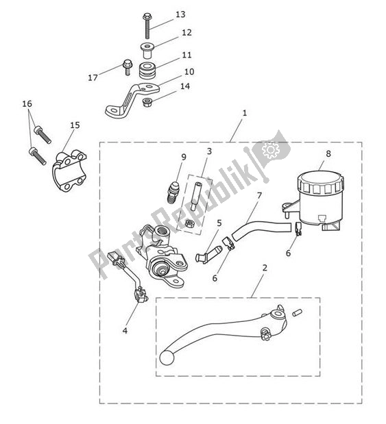 Toutes les pièces pour le Master Cylinder Assy Front du Triumph Scrambler 1200 XC UP TO AE 9097 2019 - 2020