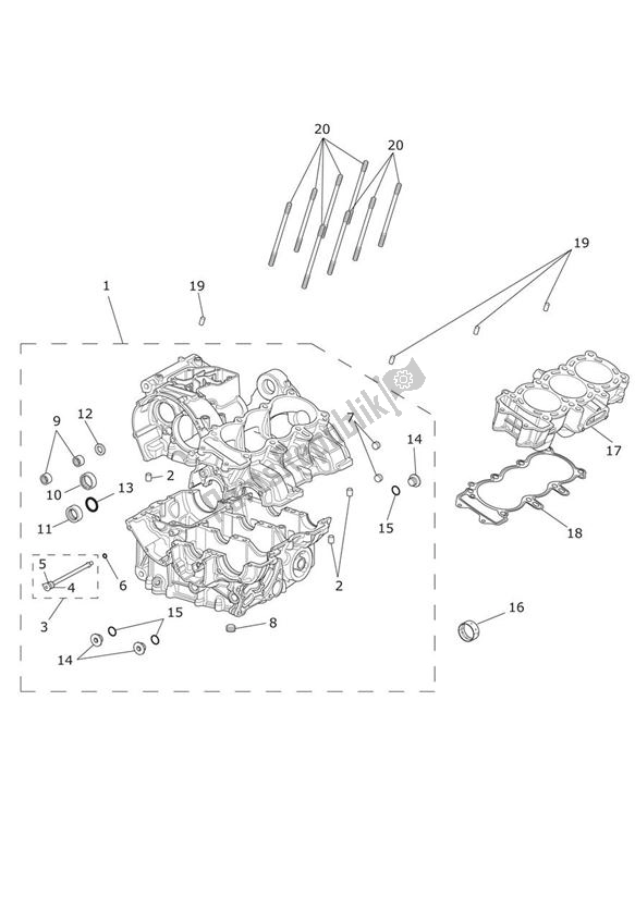 Todas las partes para Caja Del Cigüeñal de Triumph Daytona R From VIN 564948 675 2017 - 2018