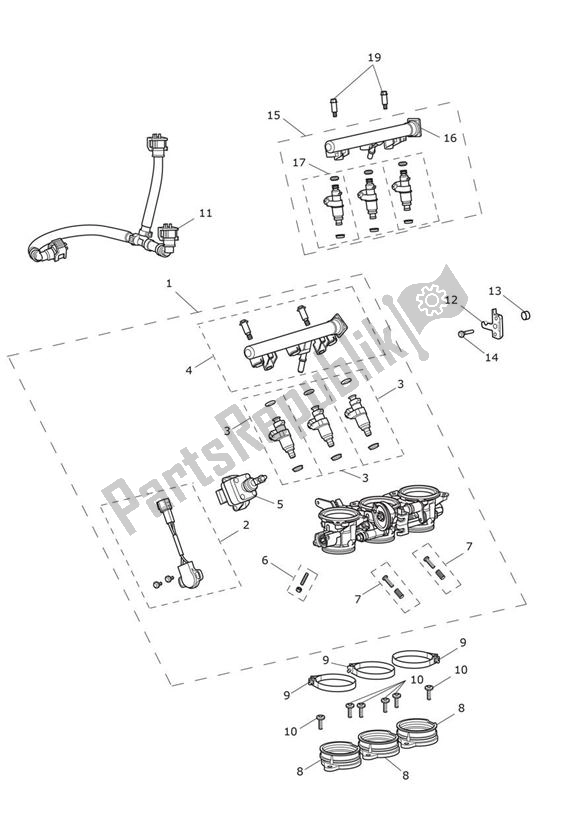 All parts for the Injection of the Triumph Daytona R From VIN 564948 675 2017 - 2018