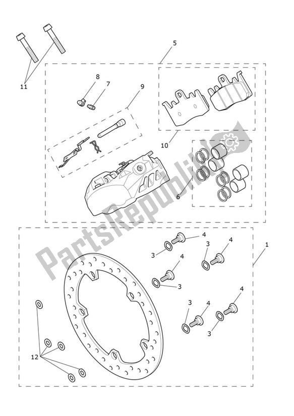 All parts for the Break Rear of the Triumph Rocket 3 R Black 2458 2021