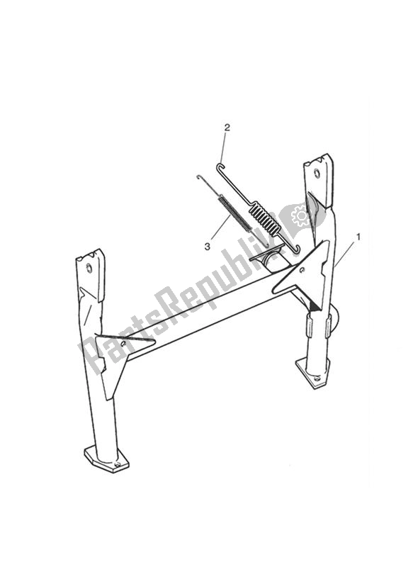 All parts for the Mainstand of the Triumph Tiger 955I Cast Wheels 2001 - 2006