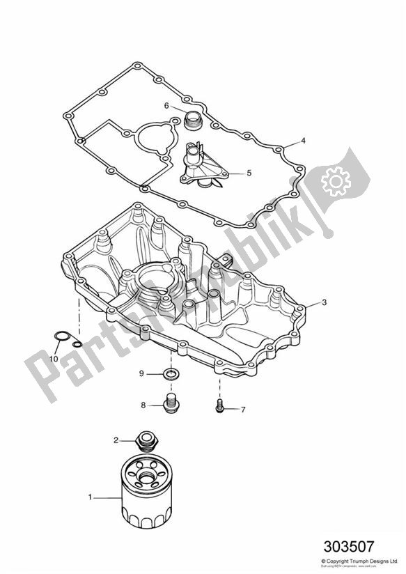 Tutte le parti per il Oil Sump del Triumph Sprint ST 955I From VIN 139277 2002 - 2004