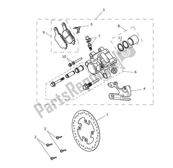 All parts for the Break Rear of the Triumph Tiger XCA From VIN 855532 1215 2018 - 2021