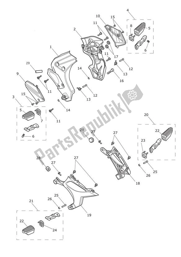 Toutes les pièces pour le Repose-pieds du Triumph Trophy 1215 2013 - 2017