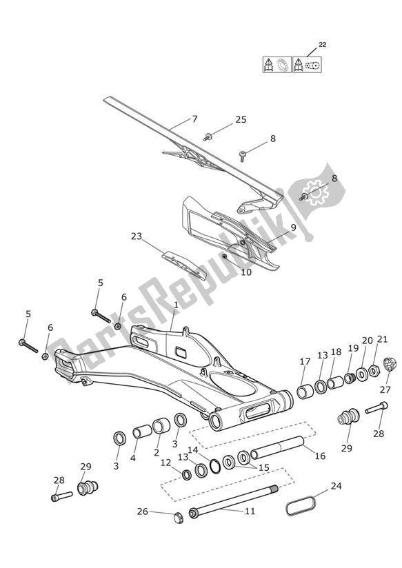 Wszystkie części do Wahacz Triumph Street Triple R & RX From VIN 560477 675 2012 - 2016