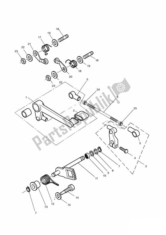 Tutte le parti per il Gear Selection Shaft Up To Vin087316 del Triumph Daytona T 595 / 955I 1997 - 2001