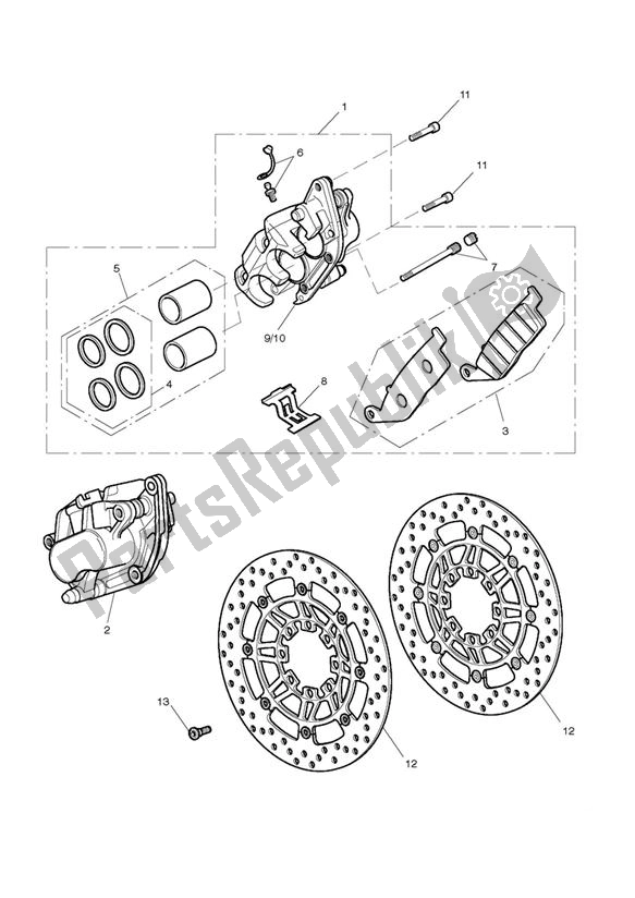 Tutte le parti per il Break Front del Triumph Street Triple UP TO VIN 560476 675 2007 - 2012