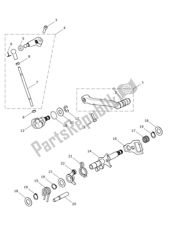Todas las partes para Gear Selection Shaft Pedal Gears - Explorer Xc de Triumph Explorer XC 1215 2012 - 2016