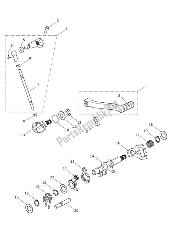 Tutte le parti per il Gear Selection Shaft Pedal Gears del Triumph Tiger Explorer XC 1215 2012 - 2016