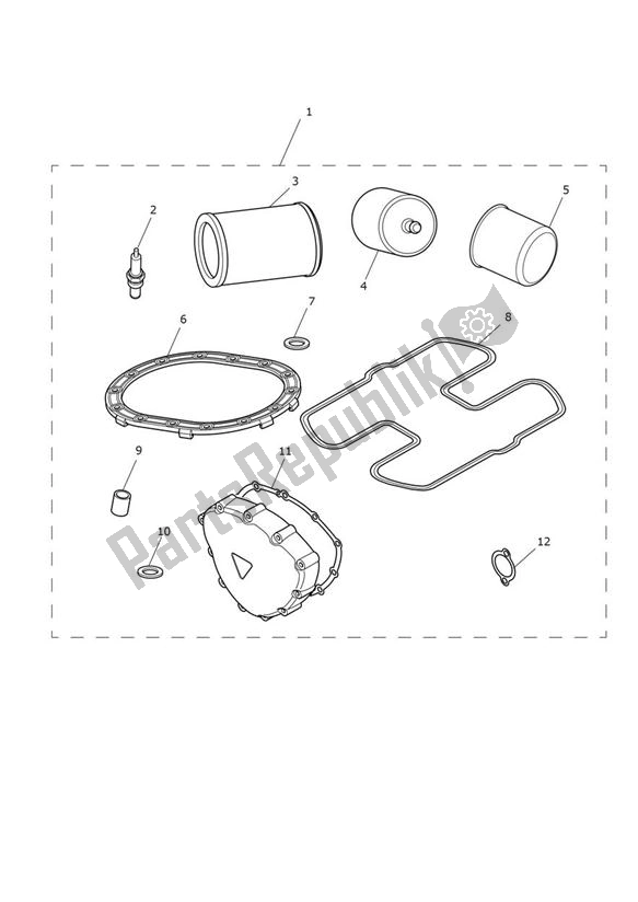 Todas as partes de Servicekit From Engine 456552 do Triumph Scrambler EFI UP TO 2015 865 2008 - 2016