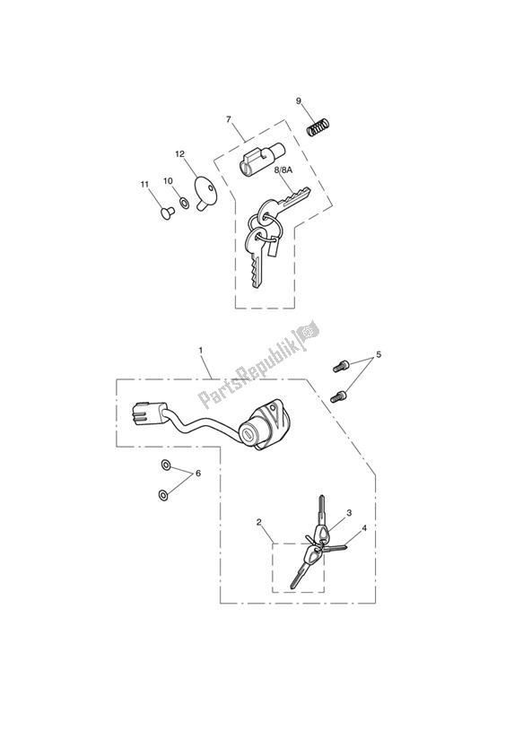 Tutte le parti per il Lockset Ignition From Vin435934 del Triumph America EFI From VIN 468390 865 2008 - 2017