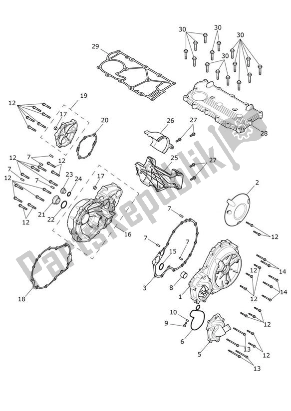 Toutes les pièces pour le Couvert De Moteur du Triumph Rocket 3 GT 2458 2020 - 2024