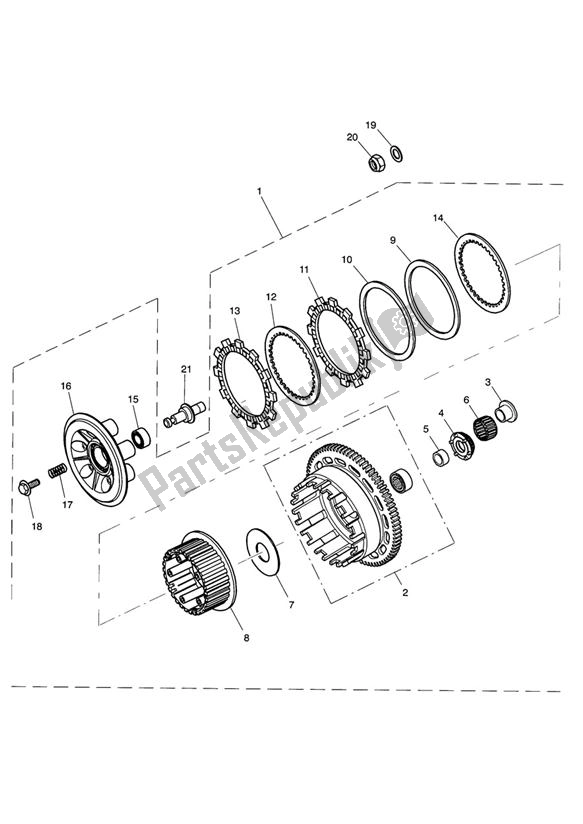 Wszystkie części do Clutch From Engine228631 Triumph Daytona 955I From VIN 132513 1997 - 2006