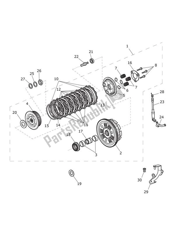 All parts for the Clutch of the Triumph Scrambler 1200 XE From AC 8499 2019 - 2021