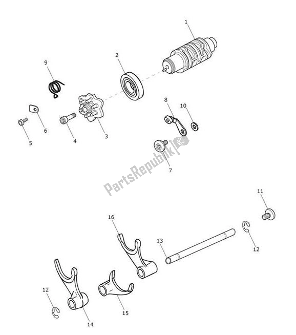 All parts for the Gear Selector Drum of the Triumph Speed Triple S From VIN 867685 1050 2018 - 2021